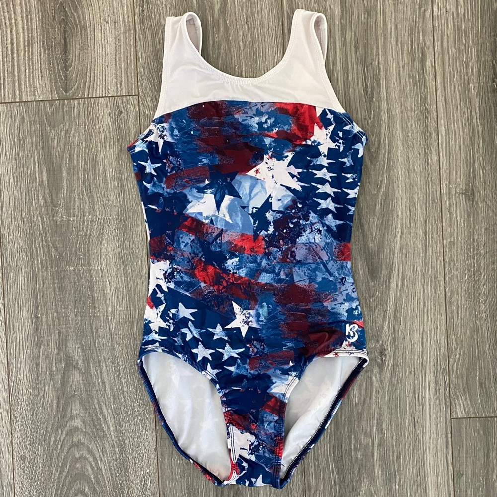 k-Bee patriotic gymnastics leotard size small